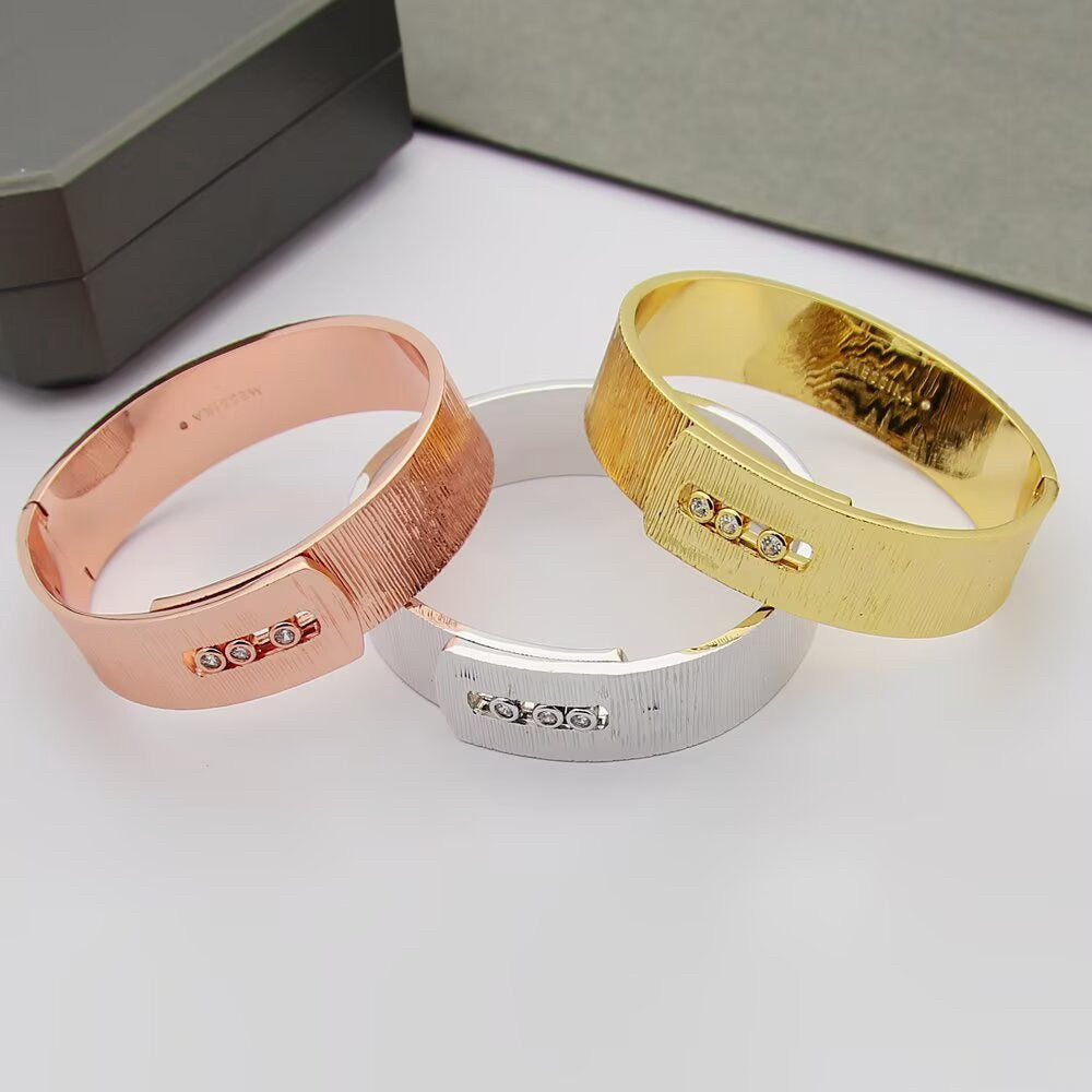 [Aura Jewelry]Polished Brushed Bangle, Large Engraved Sliding Bangle