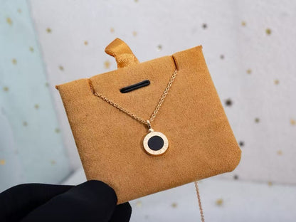 [Aura Jewelry] T  Round Double-Sided Mother-of-Pearl Necklace