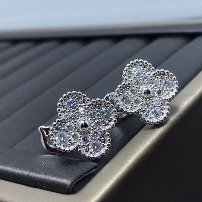 ¡®Aura Jewelry¡¯Full Pave Clover Stud Earrings