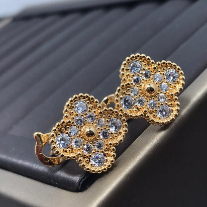 ¡®Aura Jewelry¡¯Full Pave Clover Stud Earrings