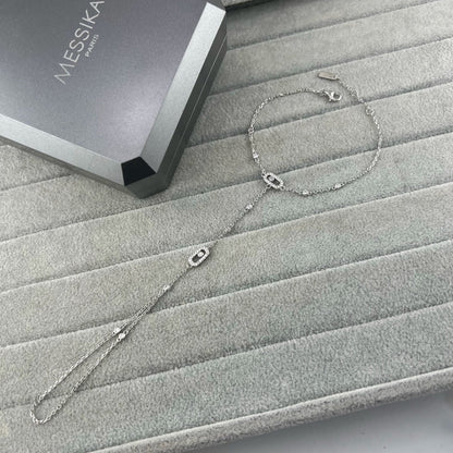 [Aura Jewelry] Flexible Arm Chain Bracelet with Sliding Diamonds