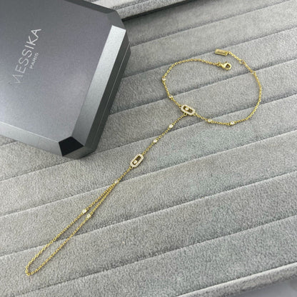 [Aura Jewelry] Flexible Arm Chain Bracelet with Sliding Diamonds