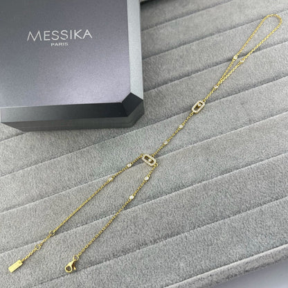 [Aura Jewelry] Flexible Arm Chain Bracelet with Sliding Diamonds