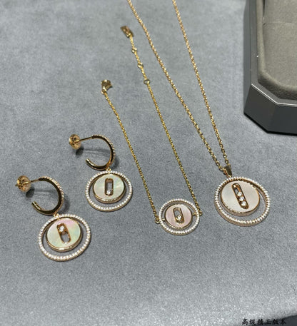 [Aura Jewelry]Lucky Move Mother‑of‑Pearl Earrings
