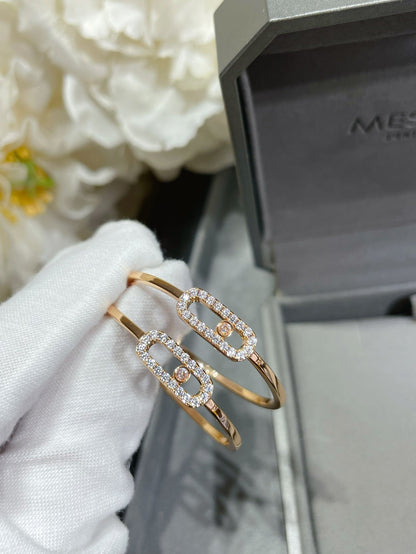 [Aura Jewelry]Move Sliding‑Diamond Hoop Earrings
