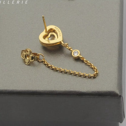 [Aura Jewelry]My Twin Heart Chain Earrings
