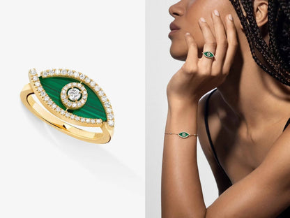 [Aura Jewelry]Lucky Eye Malachite Ring