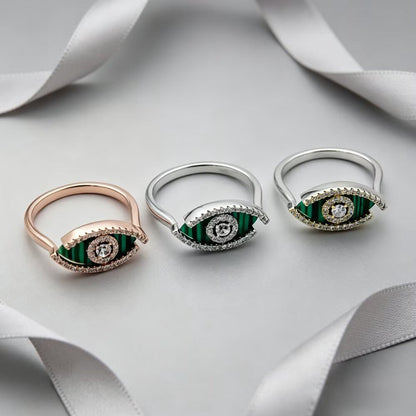 [Aura Jewelry]Lucky Eye Malachite Ring