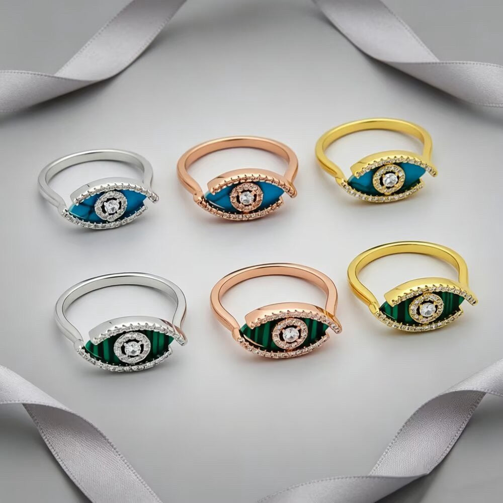 [Aura Jewelry]Lucky Eye Malachite Ring