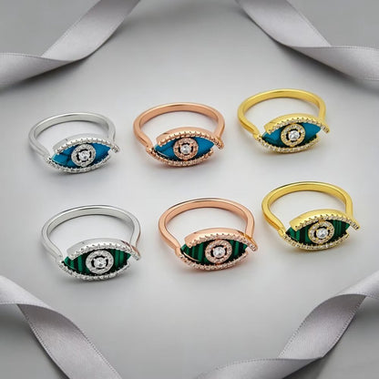 [Aura Jewelry]Lucky Eye Malachite Ring