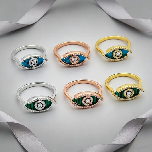 [Aura Jewelry]Lucky Eye Malachite Ring