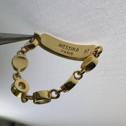 [Aura Jewelry]Move Link Chain Ring with Two Moving Diamonds