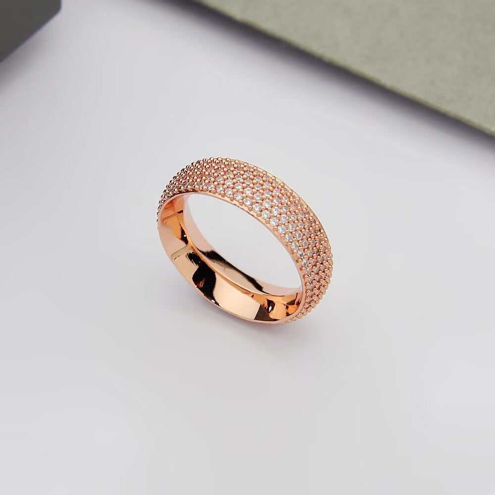 [Aura Jewelry]Fiery Full Pavé Diamond Wide Band Ring,