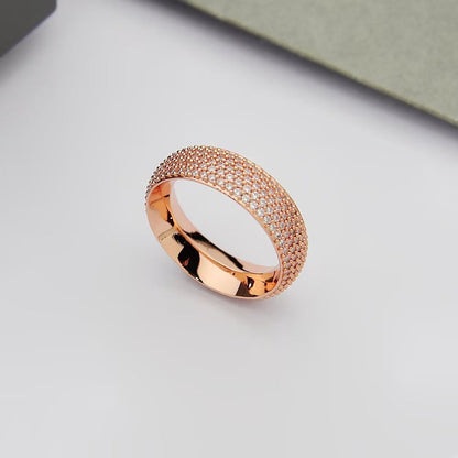[Aura Jewelry]Fiery Full Pavé Diamond Wide Band Ring,