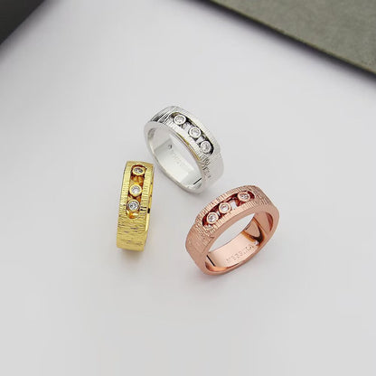 [Aura Jewelry]Move Wide 3 Moving Diamond Men's Ring