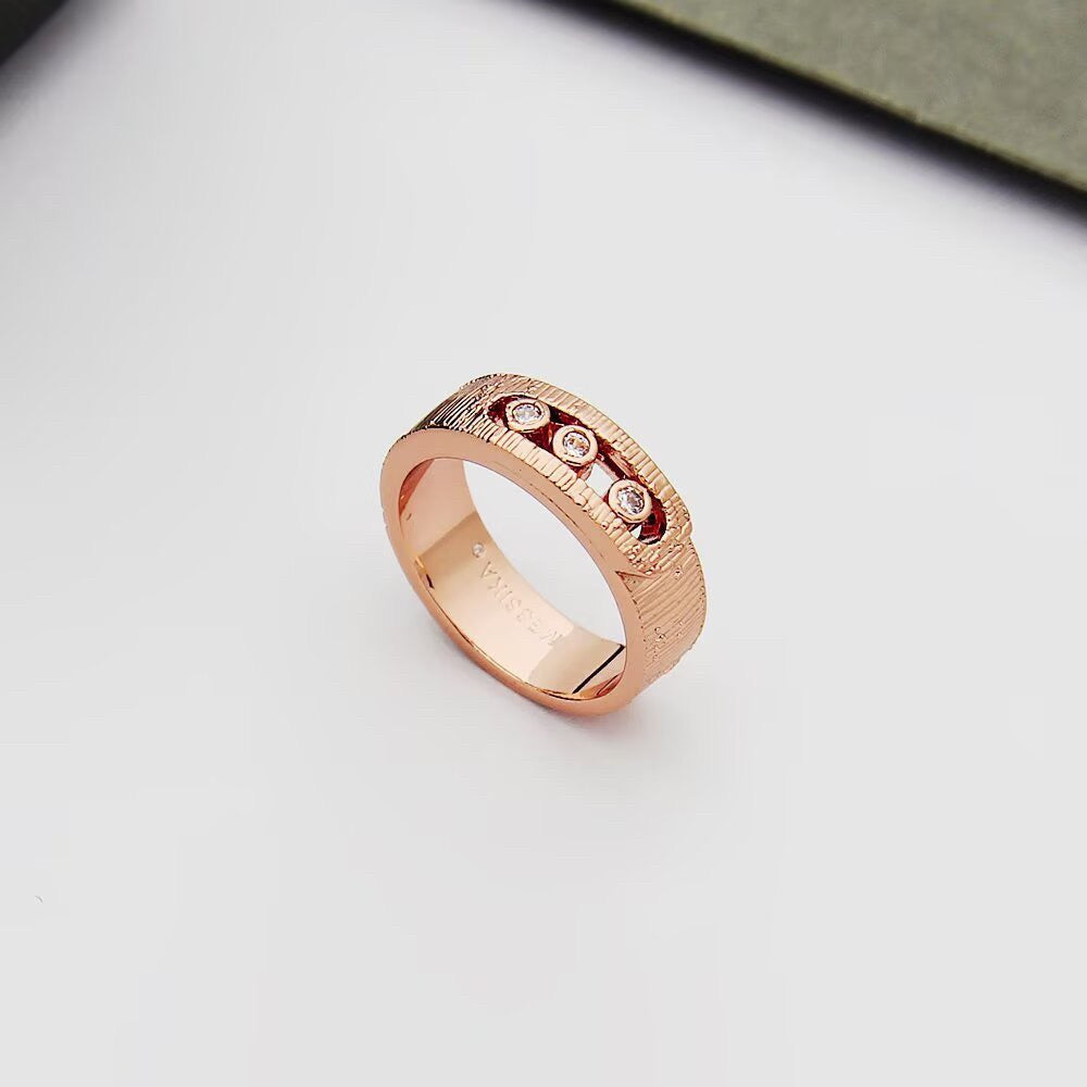 [Aura Jewelry]Move Wide 3 Moving Diamond Men's Ring