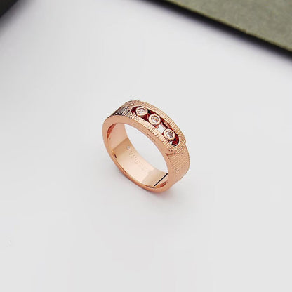 [Aura Jewelry]Move Wide 3 Moving Diamond Men's Ring