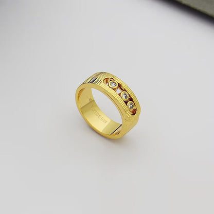 [Aura Jewelry]Move Wide 3 Moving Diamond Men's Ring