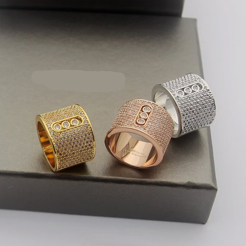 [Aura Jewelry] Move Wide Full Pavé Diamond Ring