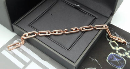 [Aura Jewelry]Large Full Diamond Unisex Sliding Bracelet with Moissanite
