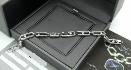[Aura Jewelry]Large Full Diamond Unisex Sliding Bracelet with Moissanite