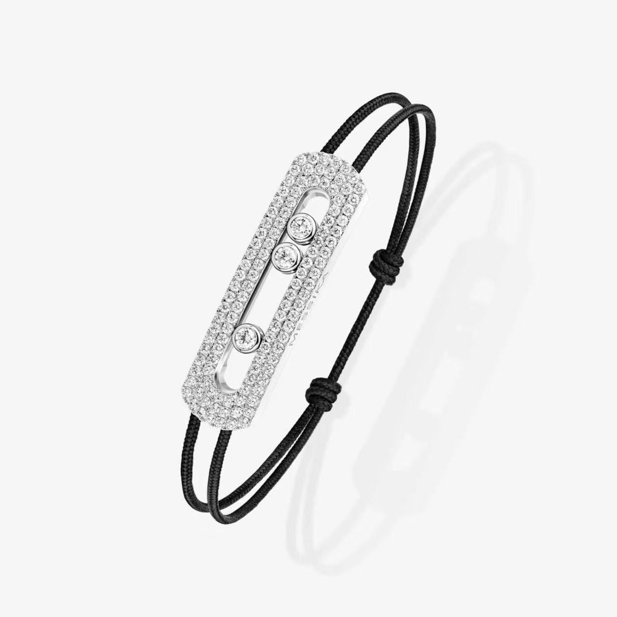 [Aura Jewelry]Care(Large-4mm) pink cord pavé bracelet