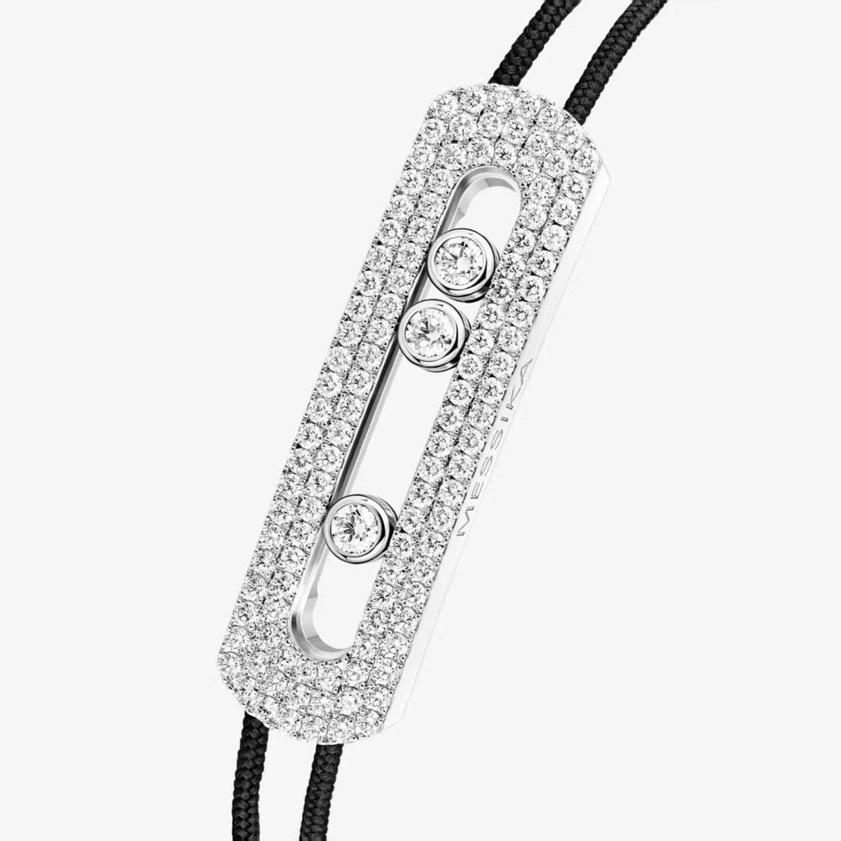 [Aura Jewelry]Care(Large-4mm) pink cord pavé bracelet