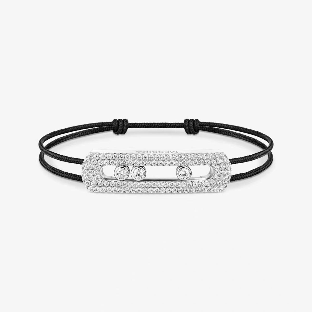 [Aura Jewelry]Care(Large-4mm) pink cord pavé bracelet