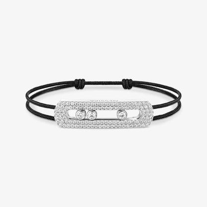 [Aura Jewelry]Care(Large-4mm) pink cord pavé bracelet