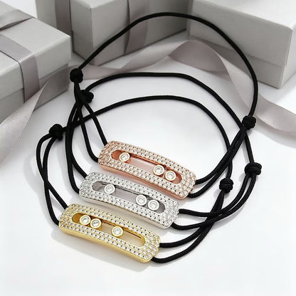[Aura Jewelry]Care(Large-4mm) pink cord pavé bracelet