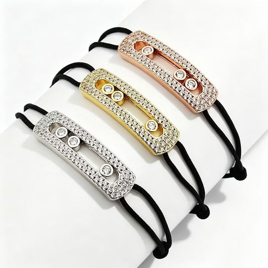 [Aura Jewelry]Care(Large-4mm) pink cord pavé bracelet