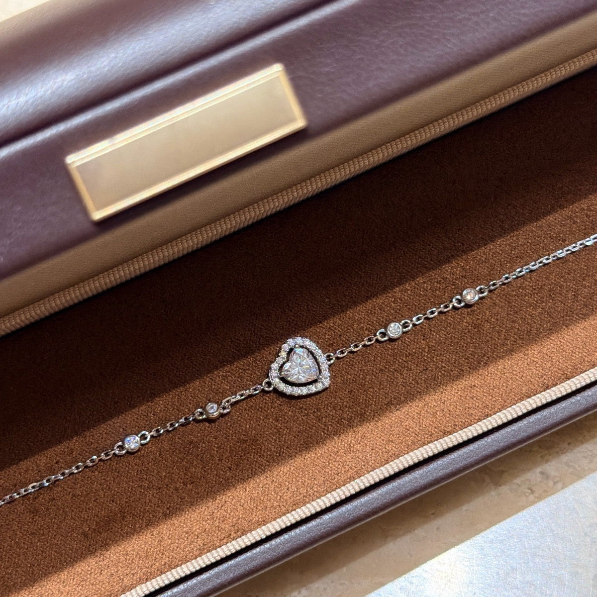 [Aura Jewelry]Heart Sliding Diamond Bracelet