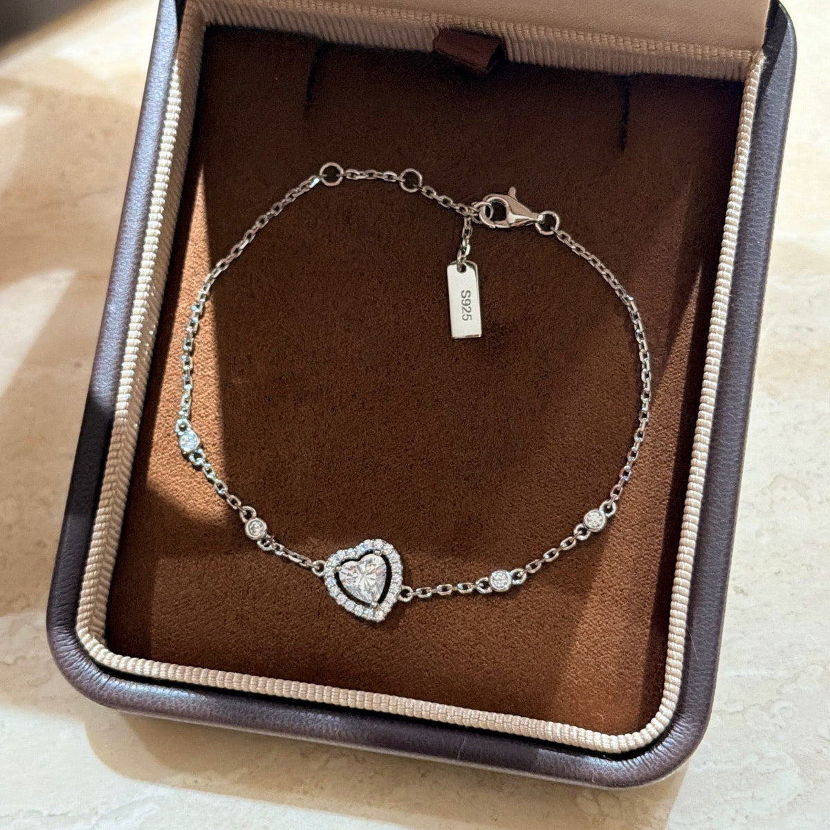 [Aura Jewelry]Heart Sliding Diamond Bracelet