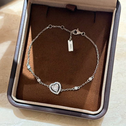 [Aura Jewelry]Heart Sliding Diamond Bracelet