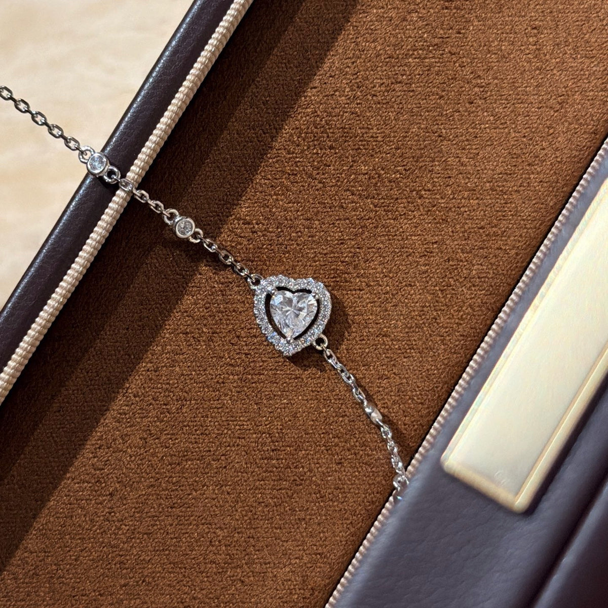 [Aura Jewelry]Heart Sliding Diamond Bracelet