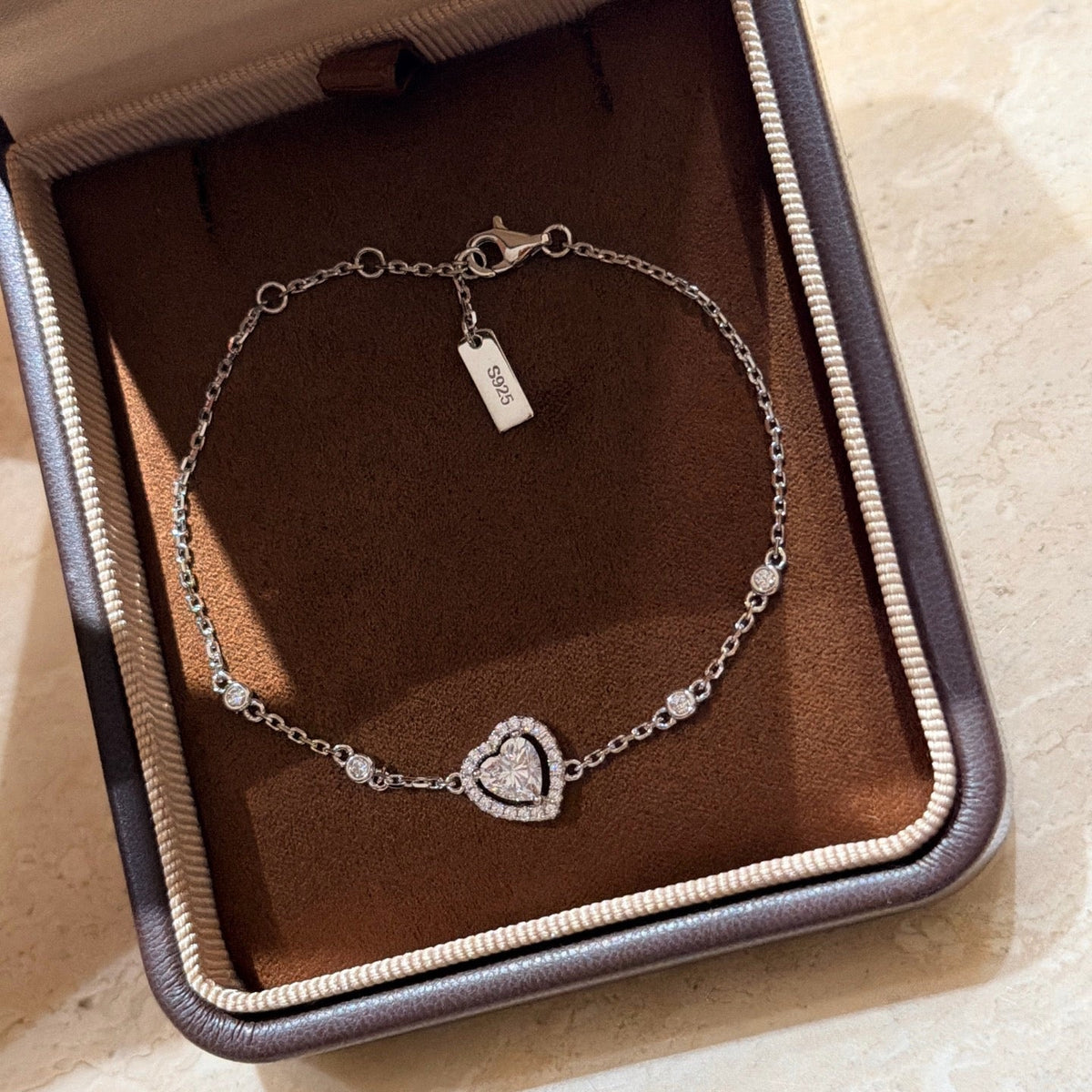 [Aura Jewelry]Heart Sliding Diamond Bracelet