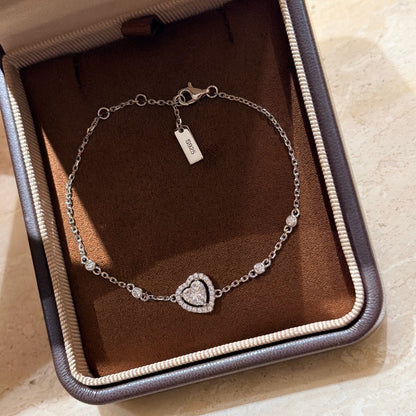 [Aura Jewelry]Heart Sliding Diamond Bracelet