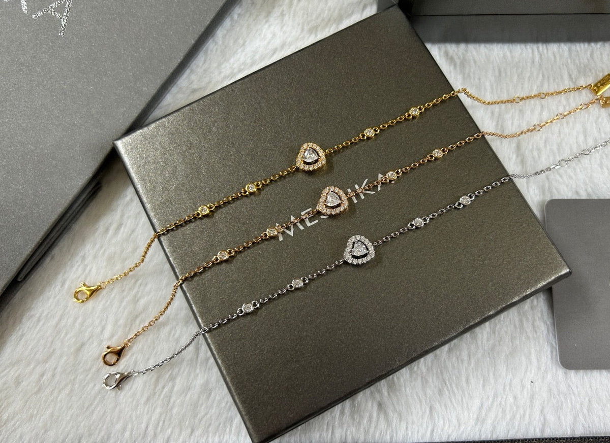 [Aura Jewelry]Heart Sliding Diamond Bracelet