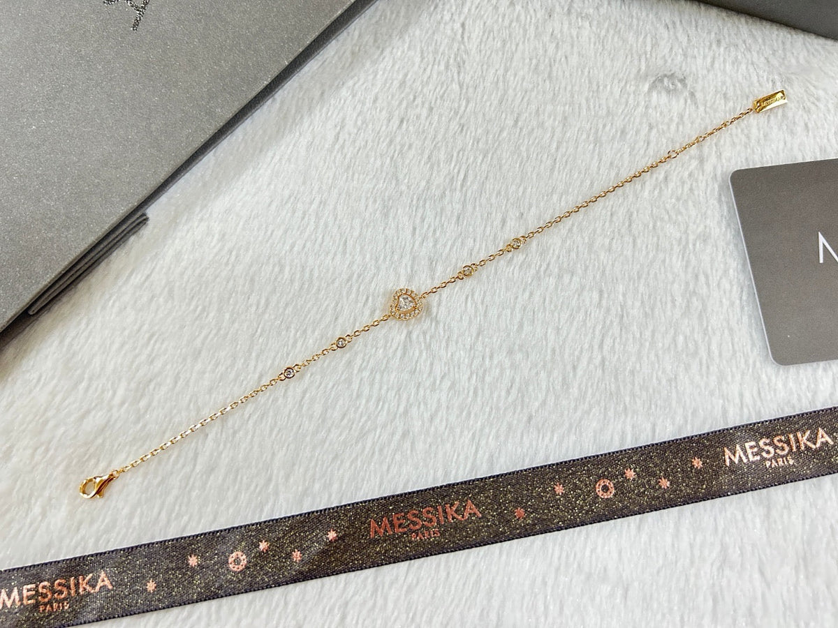 [Aura Jewelry]Heart Sliding Diamond Bracelet