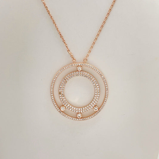 [Aura Jewelry] Move Romane Pavé Diamond Sliding Circle Long Necklace