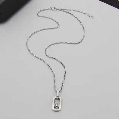 [Aura Jewelry]So Move Paper‑Clip Sliding Diamond Necklace