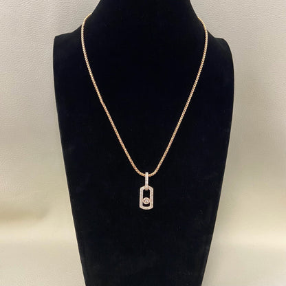 [Aura Jewelry] So Move Diamond‑Set Paper‑Clip Sliding Necklace