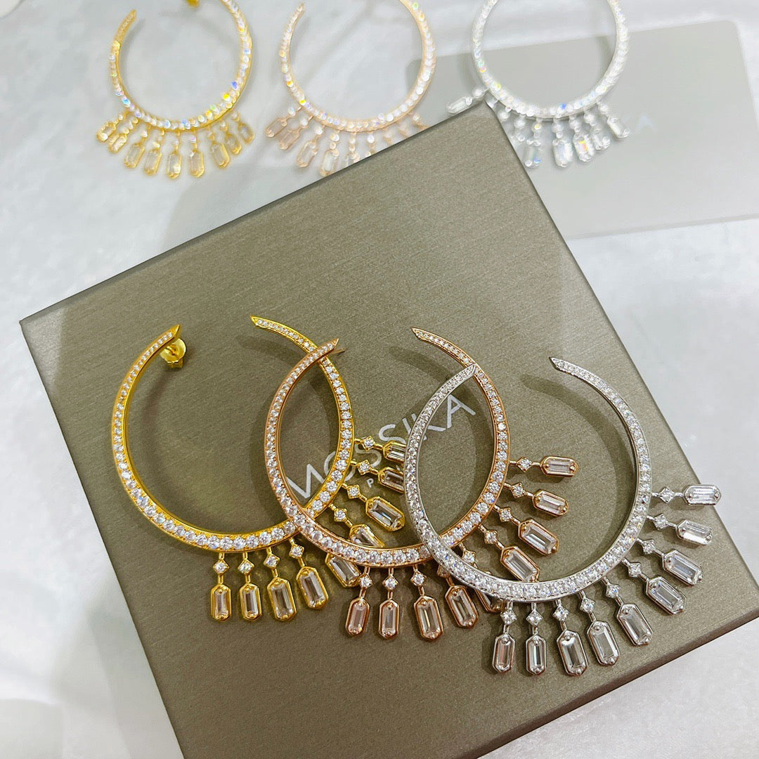 [Aura Jewelry] Kate Moss Tassel Hoop Earrings