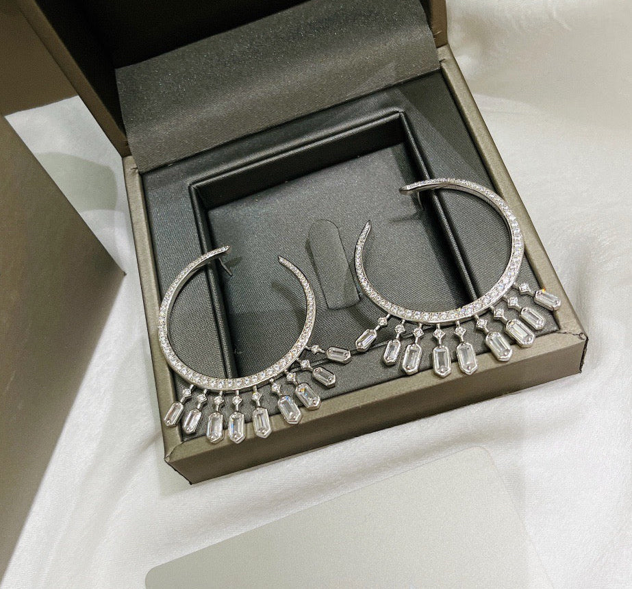 [Aura Jewelry] Kate Moss Tassel Hoop Earrings
