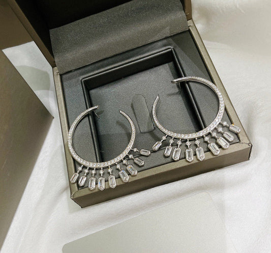 [Aura Jewelry] Kate Moss Tassel Hoop Earrings