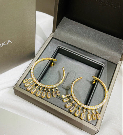 [Aura Jewelry] Kate Moss Tassel Hoop Earrings