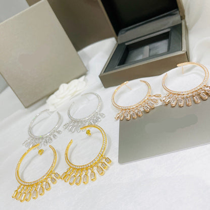 [Aura Jewelry] Kate Moss Tassel Hoop Earrings