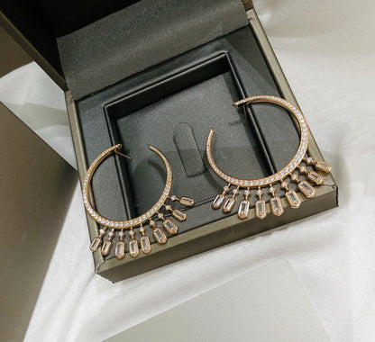 [Aura Jewelry] Kate Moss Tassel Hoop Earrings