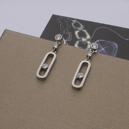 [Aura Jewelry] Move Uno Drop Earrings, Movable Stone