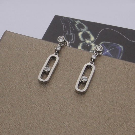[Aura Jewelry] Move Uno Drop Earrings, Movable Stone